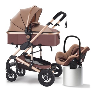 Luxury Foldable Baby Stroller 3 Year Old Oxford Material High Carbon Steel Frame Travel <strong>Pram</strong> with Car Seat &amp; Wagon Set - Product Image 5