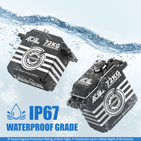 Servo RC AGFRC A200BHMW 2S con Engranajes de Acero, Sin Escobillas, IP67 Impermeable, Programable, Velocidad de 0.092 Segundos, Torque de 72KG para Autos a Escala 1/6