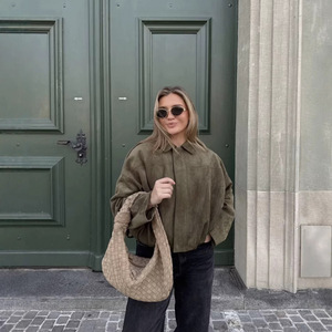 Vêtements pour femmes en stock direct usine, export en gros, Nouveautés Printemps 2026, Blouson <span class=keywords><strong>aviateur</strong></span> tendance à manches chauve-souris - Product Image 1