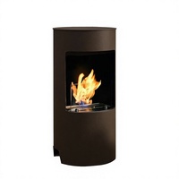 Cheminée à éthanol autoportante en acier de conception française pour usage en villa, modèle sur pied, taille personnalisée, chauffage et décoration