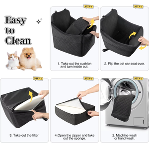 Asiento Elevado Acolchado para Perros Pequeños, con Funda Lavable y Correas de Seguridad - Product Image 4