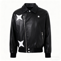 Haute Qualité Hip Hop Patchs Brodés Baseball Letterman Varsity Moto 100% PU Cuir Bomber Vestes Manteaux pour Hommes