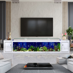 Mueble para <span class=keywords><strong>TV</strong></span> Ultra Blanco con Pecera Abierta para Peces Dorados, Sala de Estar, Nuevo Modelo 2025, Pecera Grande Ecológica sin Agua, Dragón Dorado - Product Image 3