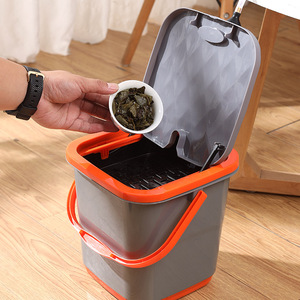 Seau à thé avec couvercle, gris, orange, forme carrée, filtre anti-fuite, feuilles de thé pour accessoires de service à thé Kung Fu - Product Image 4