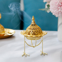 Brûleur d'encens en métal en forme de dôme de mini mosquée de style islamique arabe Brûleur d'encens Bakhoor Brûleur d'encens arabe avec support exotique