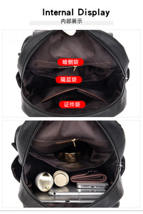 Women <b>Backpack</b> Fashion Design High Quality Leather Female <b>School</b> Bag Multifunction <b>Large</b> Capacity Travel <b>Backpacks</b> - Product Image 6