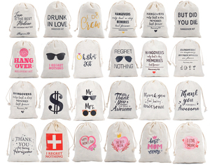 Bolsa Grande de Lona con Cordón y Logotipo, Bolsas de Muselina Reutilizables con Cordones para Compras y Almacenamiento, Bolsas de Lona de Algodón Natural - Product Image 6