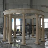 Grand Jardin Extérieur Romain Rond Décoratif Pierre de Marbre Blanc Naturel Statue Carrée Piliers Pavillon Italien Gazebo Pergola