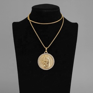 Colliers pendentifs motif cheval, plaqué or PVD, bijoux en acier inoxydable moulé en 3D - Product Image 5