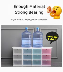 Boîte de rangement à chaussures pliable empilable en plastique transparent PP rectangulaire populaire, organisateur de chaussures moderne pour placard - Product Image 2