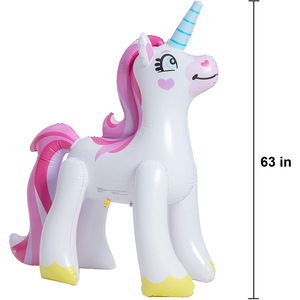 Inflatable Water Spraying Unicorn Garden Toy 160cm PVC Spray Horse For Kids Outdoor Play - Product Image 5