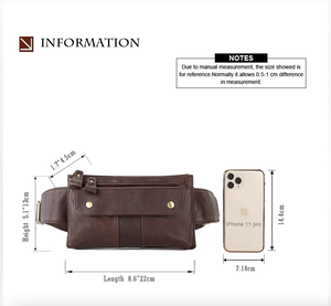 Andong Oil Wax Cow Leather Waist Pack <b>for</b> <b>Men</b> Man Crossbody <b>Shoulder</b> Chest <b>Bags</b> Multi-functional Male Belt Phone Pocket <b>Bag</b> - Product Image 2