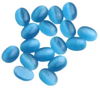 Cabujón Oval azul Aqua sintético de ojo de gato de la piedra de la gema