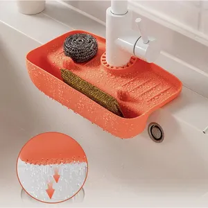 Mutfak sabun sünger drenaj raf taşınabilir asılı depolama sepeti musluk sıçrama geçirmez lavabo ped organizatör aksesuarları
