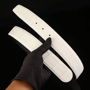 Ceinture de luxe pour homme en cuir véritable de crocodile avec boucle en acier, sangle de taille en peau de crocodile, ceinture habillée classique haut de gamme pour affaires - Product Image 3