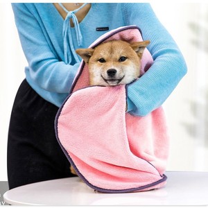 <b>Pet</b> Towel Coral Fleece 35x77cm Quick Dry For Dog Bathing Cleaning Pink Blue Gray - Product Image 1