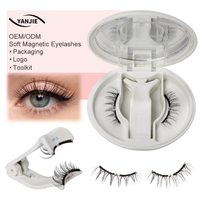 Cils magnétiques personnalisés avec logo, kit d'application, cils magnétiques réutilisables, sans colle, faux cils adaptés au maquillage naturel