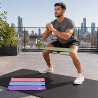 Ensemble de bandes d'entraînement, 4 mini-bandes en silicone progressives pour la mobilité, l'échauffement, la musculation et le fitness du corps entier