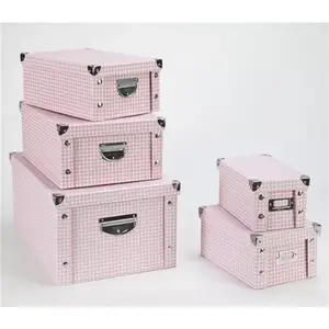 環境にやさしいカスタムロゴ家庭用品積み重ね可能なピンクの化粧品収納ボックス