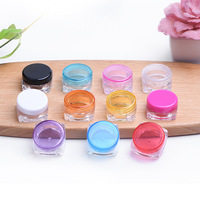 Pot cosmétique carré transparent en plastique écologique de 3g et 5g avec couvercle à vis, personnalisable avec logo, pour échantillons cosmétiques - Vente en gros