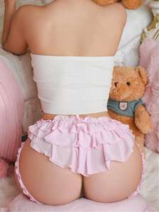 Culotte sexy multi-couches transparente rose pâle ultra-courte avec design antidérapant, grande taille, douce, pour jeune fille - Product Image 6