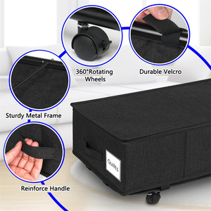 Under Bed <b>Storage</b> with Wheels Lid Metal Bottom Support Under the Bed <b>Storage</b> Containers <b>Storage</b> Drawer Organizer Bin for <b>Clothes</b> - Product Image 5