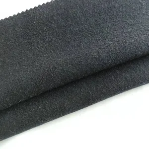 Твид из смеси шерсти альпаки 590-600 г/м черная 60% шерсть 40% ткань из Мелтона