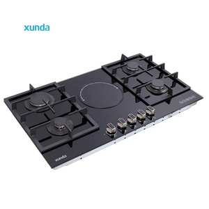 Table de cuisson combinée multifonction Xunda pour cuisine domestique, encastrable, électrique et gaz, 90 cm, avec 4 brûleurs gaz et 1 plaque <span class=keywords><strong>vitrocéramique</strong></span> - Product Image 4
