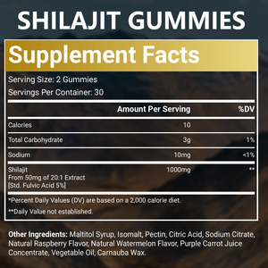 Gummies Halal de Shilajit OEM/ODM, Acide Fulvique, Énergie, Cerveau, Immunité, 1000mg par Portion, Sans Gluten, Naturel, pour Adultes et Femmes Enceintes - Product Image 5