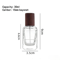 Vente en gros de flacons de parfum vides en verre transparent carré personnalisés de 30 ml avec vaporisateur et boîte d'emballage