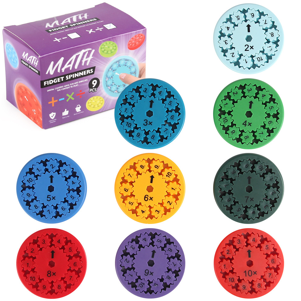 multiplication division arithmetic fingertip gyro 9pcs