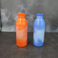 Frío, cambio de color de la botella de agua de 500ml de logotipo personalizado 304 de acero inoxidable de doble pared termo botella de leche botella de color vaso