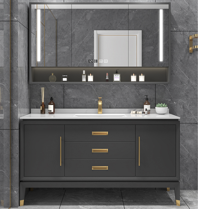 High Quality American Style Solid Oak Wood Floor Standing Marble ...