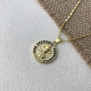 Collar con Colgante de Moneda de José <span class=keywords><strong>Gregorio</strong></span> Hernández Chapado en Oro Vintage, Medallón Religioso Retro con Retrato, Joyería de Fe para Uso Diario - Product Image 4