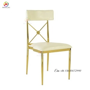 Ghế ăn tiệc bằng thép không gỉ bọc nhung màu vàng dành cho khách sạn, sự kiện, tiệc cưới - Product Image 3