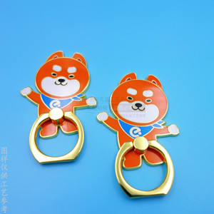 Cartoon Metal Dog Phone <b>Ring</b> Holder Zinc Alloy Gold Color Desktop Use Manual <b>Clip</b> General Applicable - Product Image 2