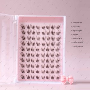 Nouveau kit de cils en grappes <span class=keywords><strong>Manga</strong></span> Anime, style naturel et féerique, cils individuels avec colle et pince pour extensions DIY à domicile - Product Image 5