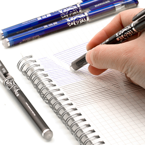 Stylos à encre gel effaçables élégants avec pointe aiguille de 0,5 mm, 2 couleurs (noir/bleu) et motif décoratif pour étudiants - Product Image 2