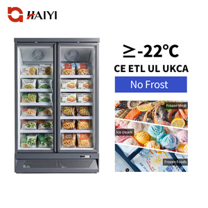 Congélateur vertical commercial à double porte vitrée pour supermarché - Product Image 1