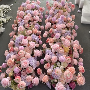 HK-FR008 Camino de Mesa de Rosas de Seda Artificiales para Boda, Camino de Mesa con Flores para Decoración de Bodas - Product Image 3