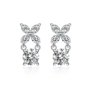 <span class=keywords><strong>Pendientes</strong></span> de Diamantes Cultivados en Laboratorio con Corte Marquise en Forma de Ala de Mariposa, Platino Pt950, <span class=keywords><strong>Pendientes</strong></span> Finos para Mujer, <span class=keywords><strong>Pendientes</strong></span> de Diamantes de Laboratorio - Product Image 4