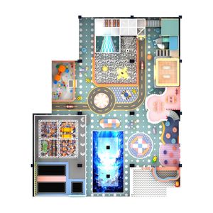 Customized Children's Commercial Indoor Soft Playground with <b>Trampoline</b> Park Interactive Big Slides Ball Pool and Ninja Warrior - Product Image 5