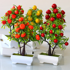 Decoración de interiores Planta de simulación de frutas auspiciosas Bonsai artificial en maceta Simulación Paisaje de plantas verdes - Product Image 1