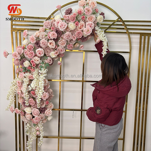 Centros de Mesa Florales Redondos Personalizados con Flores Artificiales de Color Rosa Empolvado para Bodas - Product Image 6