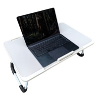 Table d'ordinateur pliable convertible avec porte-gobelet et tiroir, en bois, pour lit, ordinateur portable, bureau, salle à manger, antidérapante pour la maison