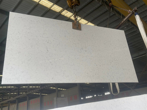 Lastre di quarzo brasiliano con motivo bianco formato Jumbo 20 mm lucido in finitura lucida Fujian per piani da cucina - Product Image 2