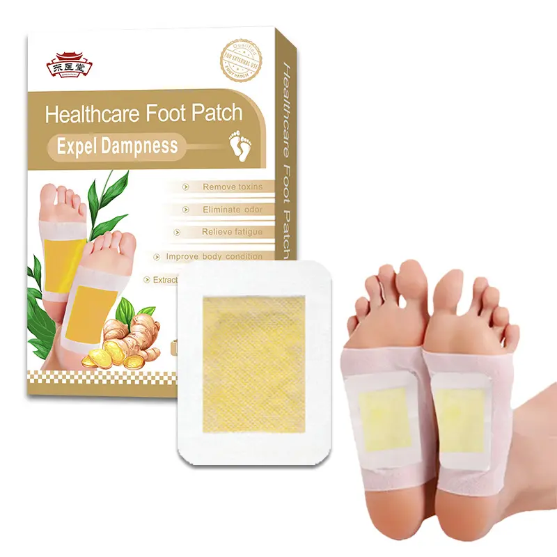 Vente en gros Patch pour pieds au gingembre naturel Detox Cleaner Améliorer le sommeil Soins personnels Detox Foot Pads