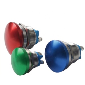 Botón pulsador metálico de 16/19/22 mm, interruptor de acero inoxidable con pasador de tornillo, botón de cabeza de hongo, auto-reinicio, rojo, verde, azul - Product Image 1