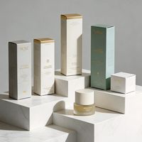 Boîte en carton blanc avec revêtement doux au toucher, logo personnalisé, laminage mat, emballage cosmétique pour soins de la peau, pour crème ou parfum