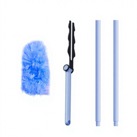 Brosse à poussière domestique à long manche extensible et flexible, en fibres ultra-fines à forte adsorption électrostatique